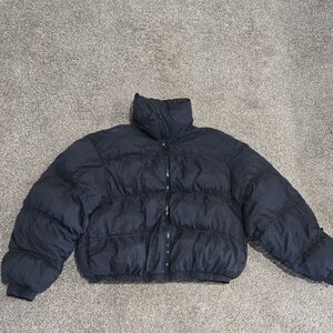 Wild Fable Black Crop Puffer Jacket Size XS